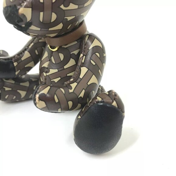 BURBERRY Total logo TB Thomas Bear Bag Charm Bear Key Holder Leather Brown